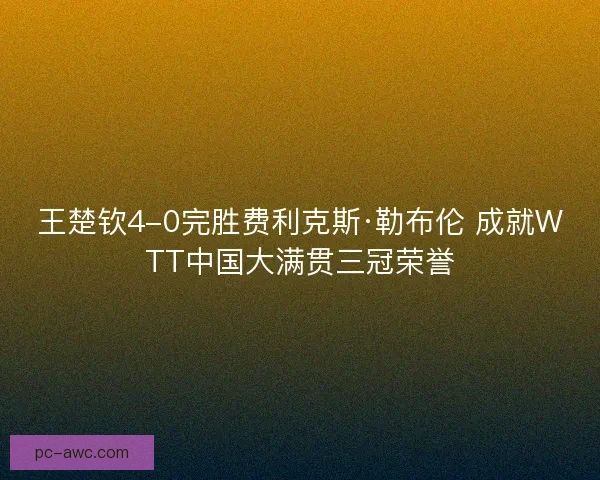 王楚钦4-0完胜费利克斯·勒布伦 成就WTT中国大满贯三冠荣誉